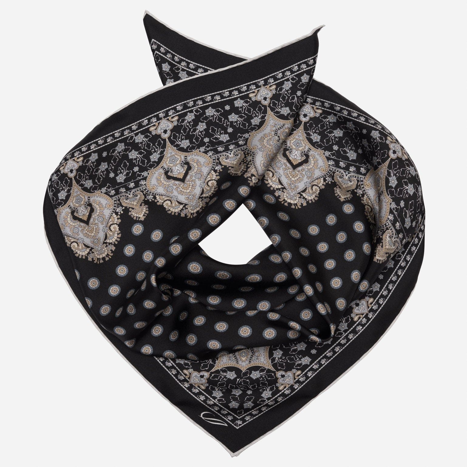Filippo - Silk Neckerchief - Black