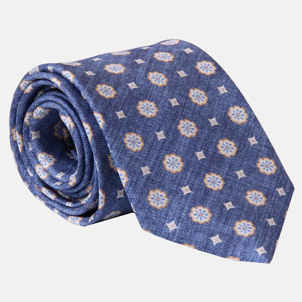 Antinori - Printed Silk Tie - Blue - My Men's Shop