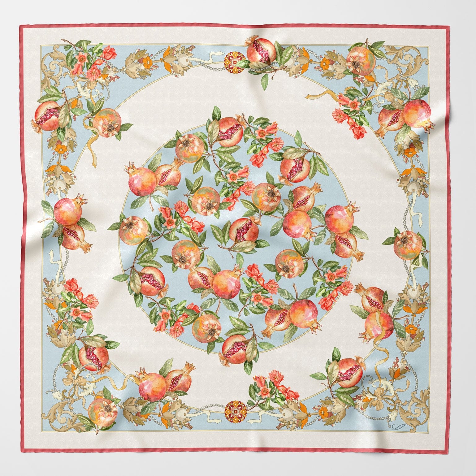 Melograno - Silk Foulard - Powder Blue - My Men's Shop