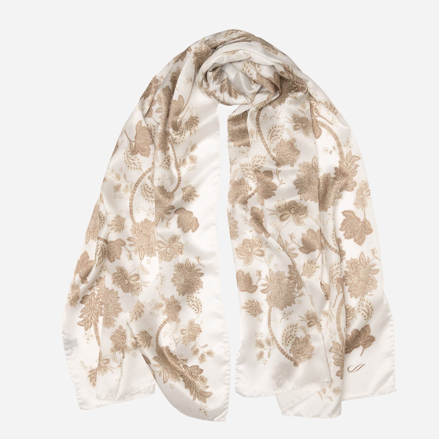 Esmeralda - Silk Scarf Shawl - Soft White & Gold - My Men's Shop