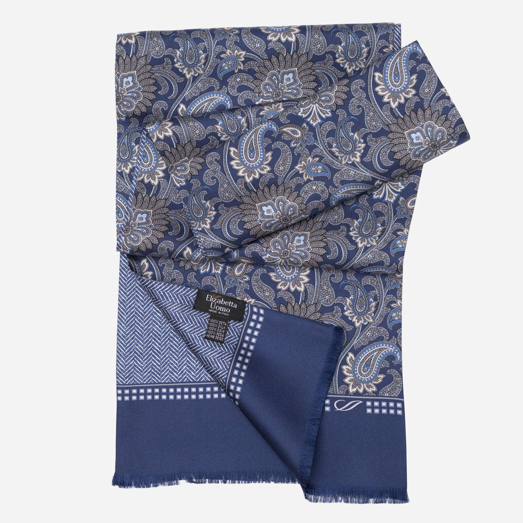 Pasquino - Reversible Silk Scarf - Navy - My Men's Shop