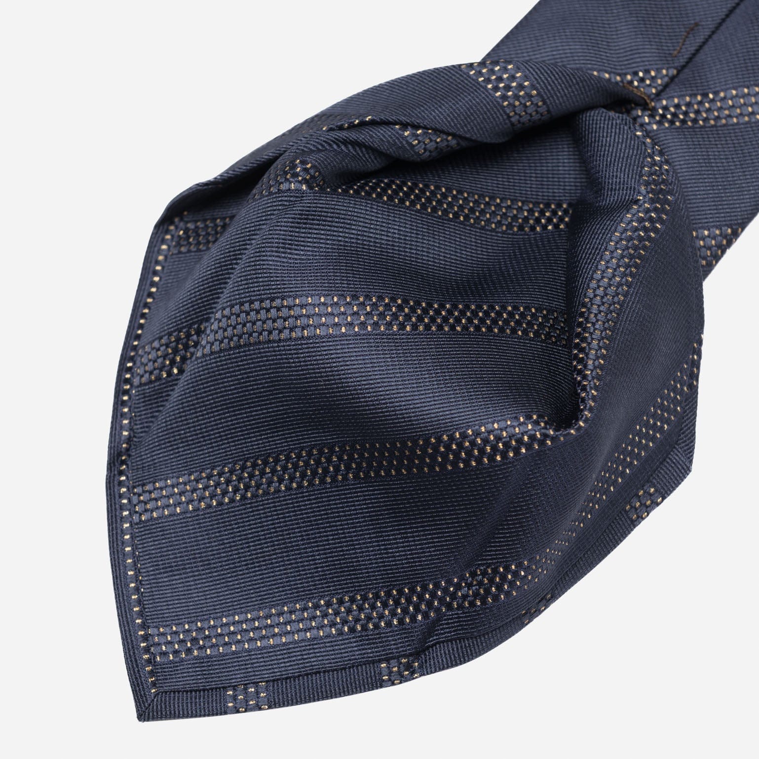 Milano - Silk Jacquard Tie - Navy and Gold - My Men's Shop