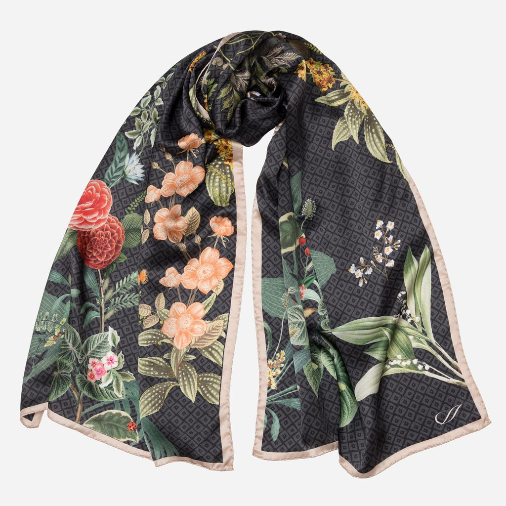 Sara - Long Silk Scarf - Black - My Men's Shop