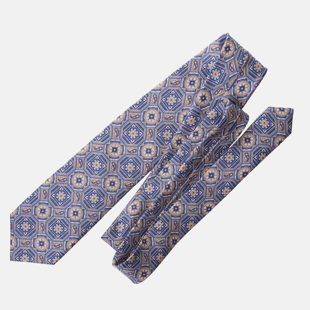 Mantova - Printed Silk Tie - Blue - My Men's Shop
