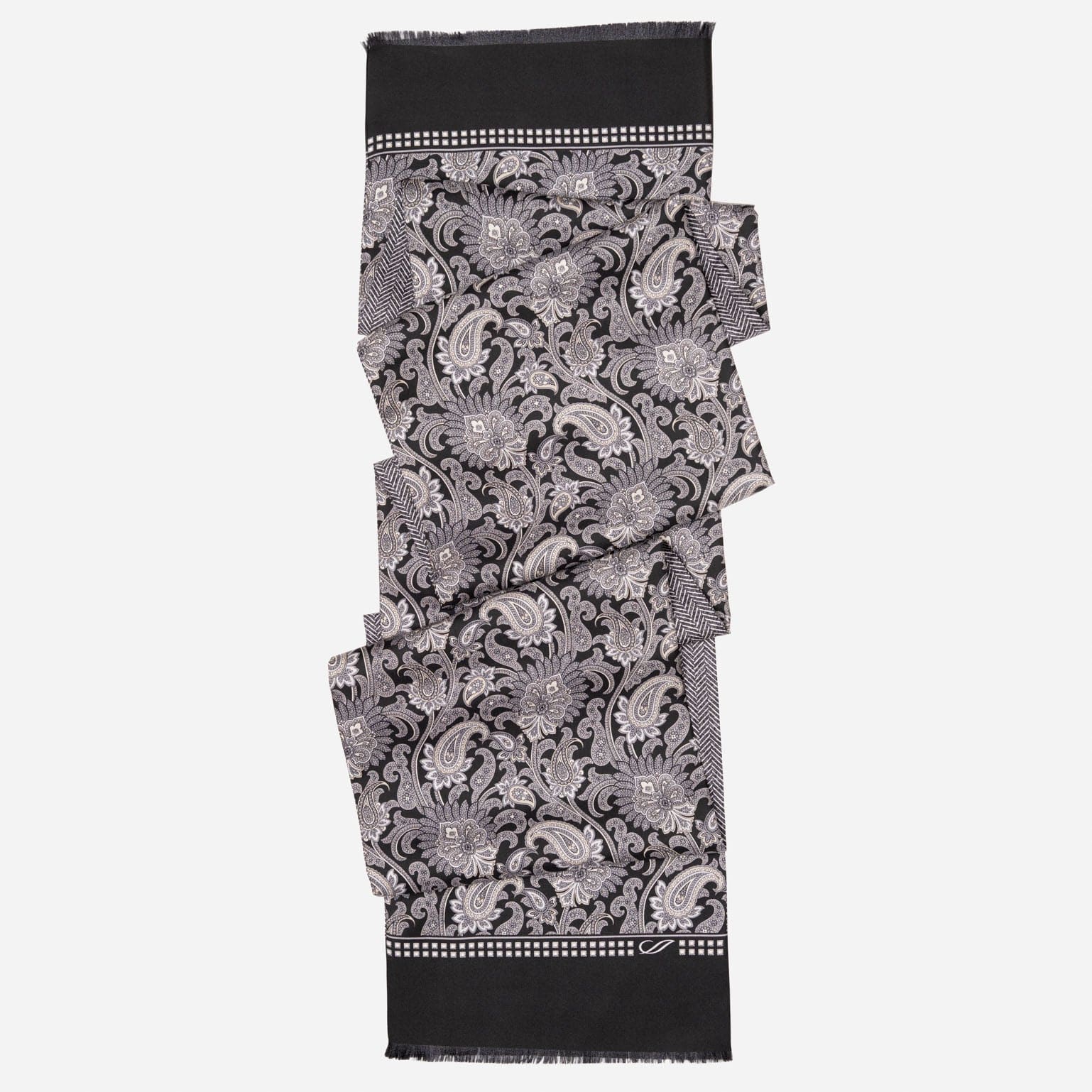 Pasquino - Reversible Silk Scarf - Black - My Men's Shop