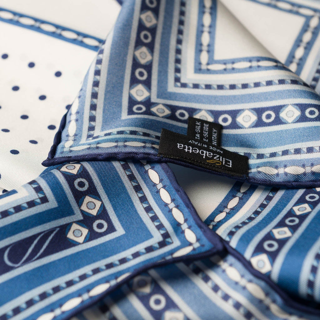 Pois - Silk Pocket Square - Blue - My Men's Shop