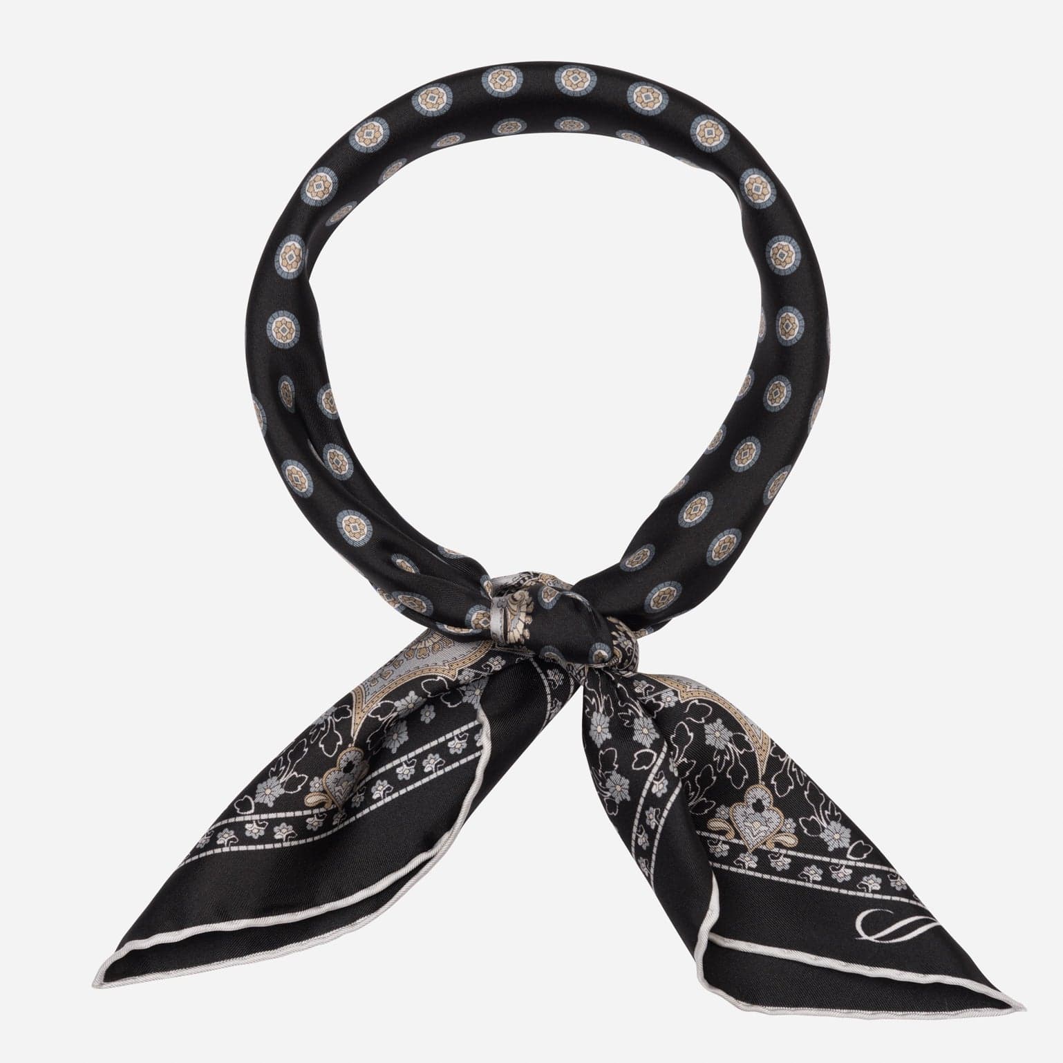 Filippo - Silk Neckerchief - Black