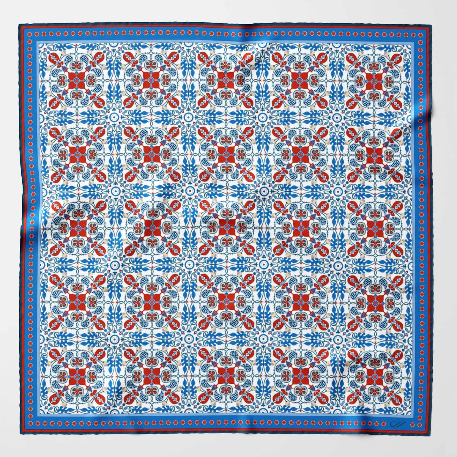 Nebbiolo - Silk Pocket Square - Blue and Red - My Men's Shop