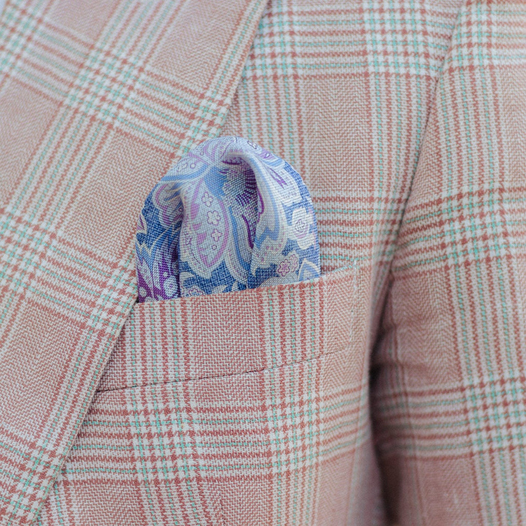 Assisi - Double Sided Silk Pocket Square - Lavender - My Men's Shop