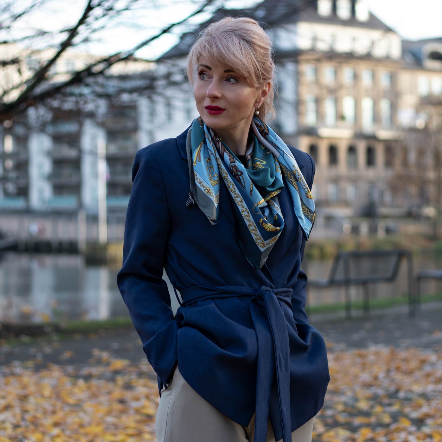 Gabriella - Silk Foulard - Azure - My Men's Shop