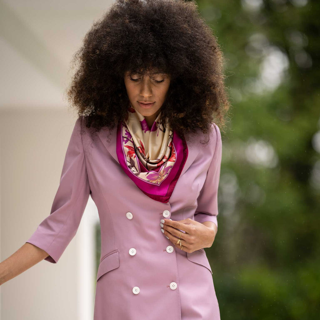 Serena - Silk Foulard - Fuchsia