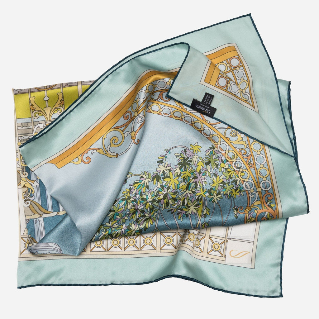 Garden of Dreams - Silk Foulard - Aqua - My Men's Shop