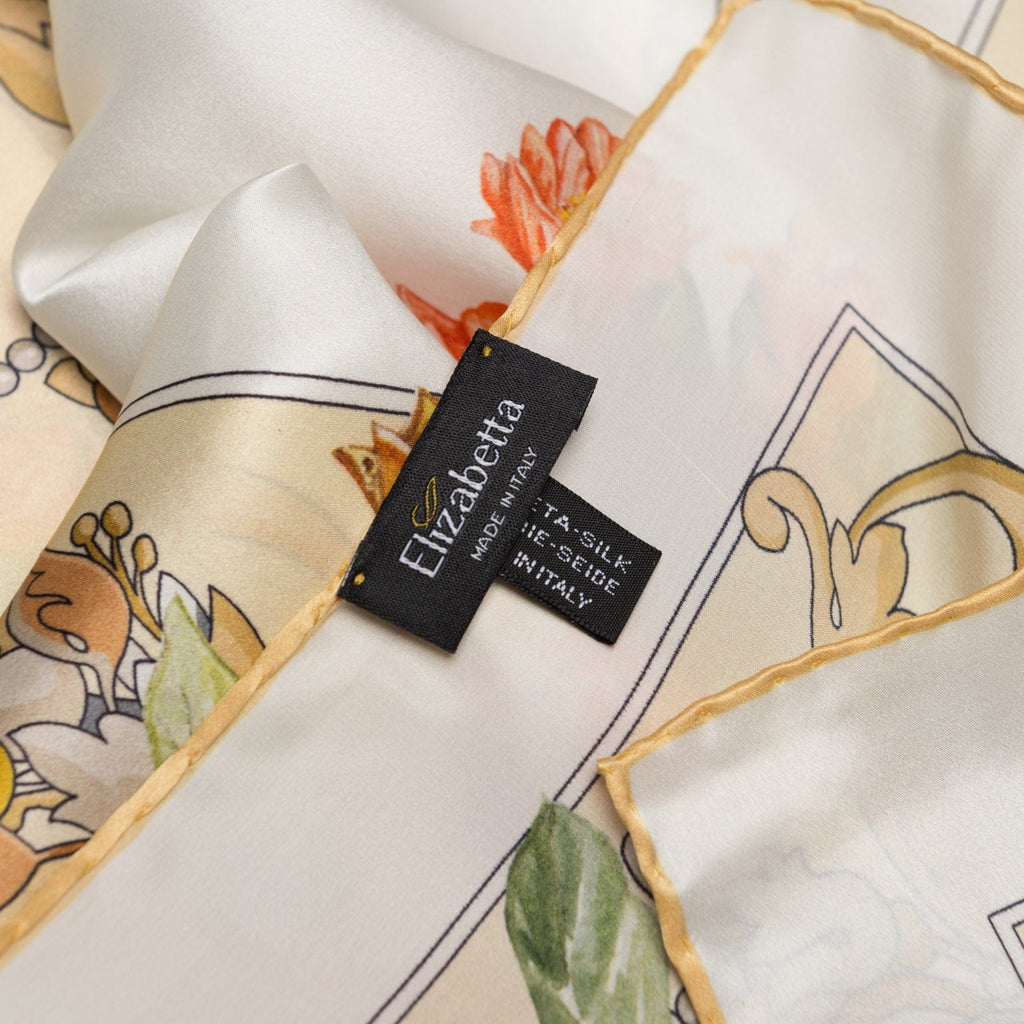 Melograno - Silk Foulard - White Gold