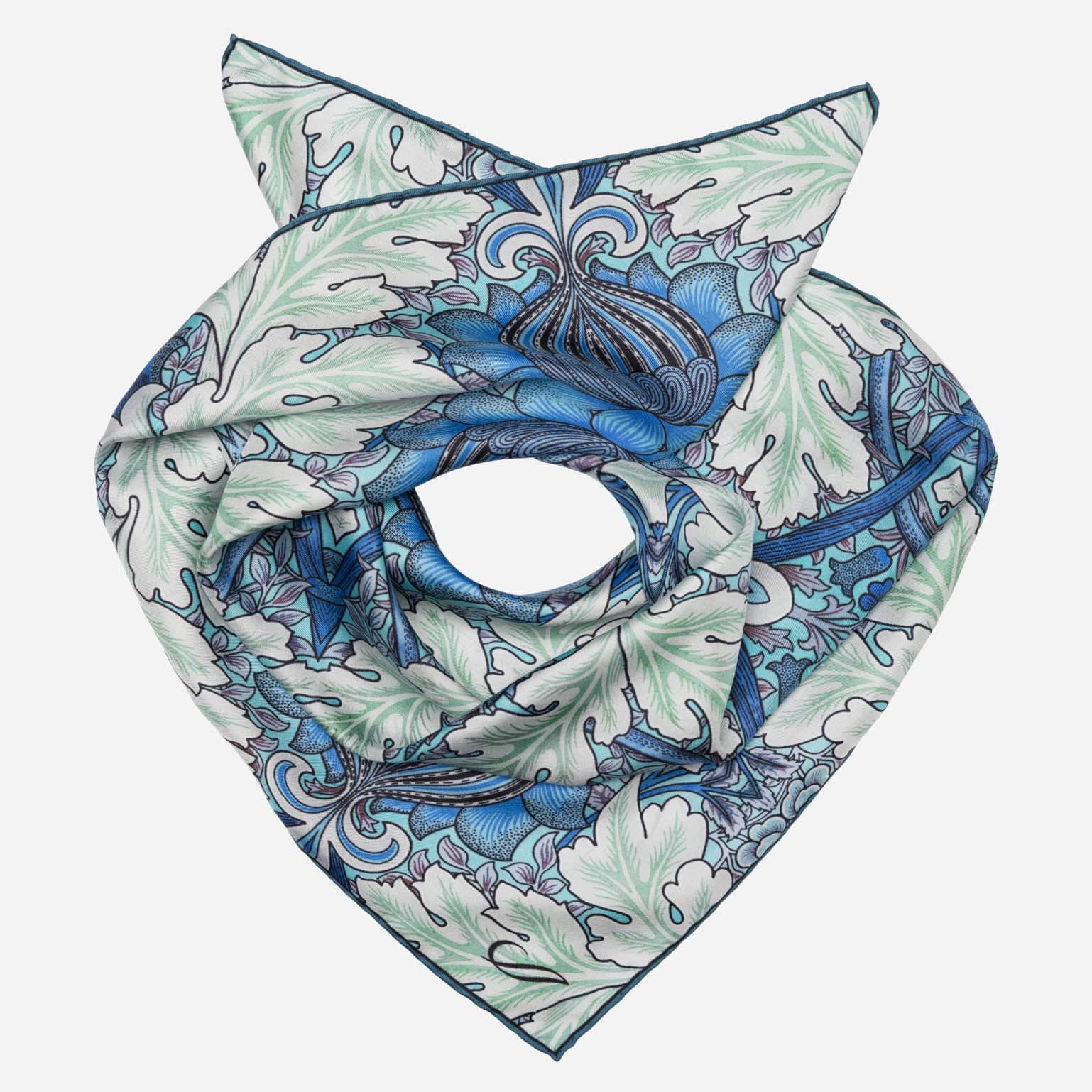 St. James - Silk Neckerchief - Blue and Mint