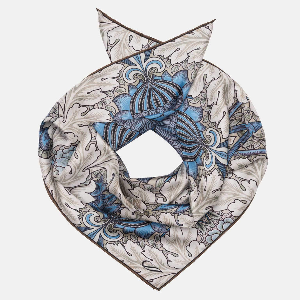 St. James - Silk Neckerchief - Blue and Tan - My Men's Shop