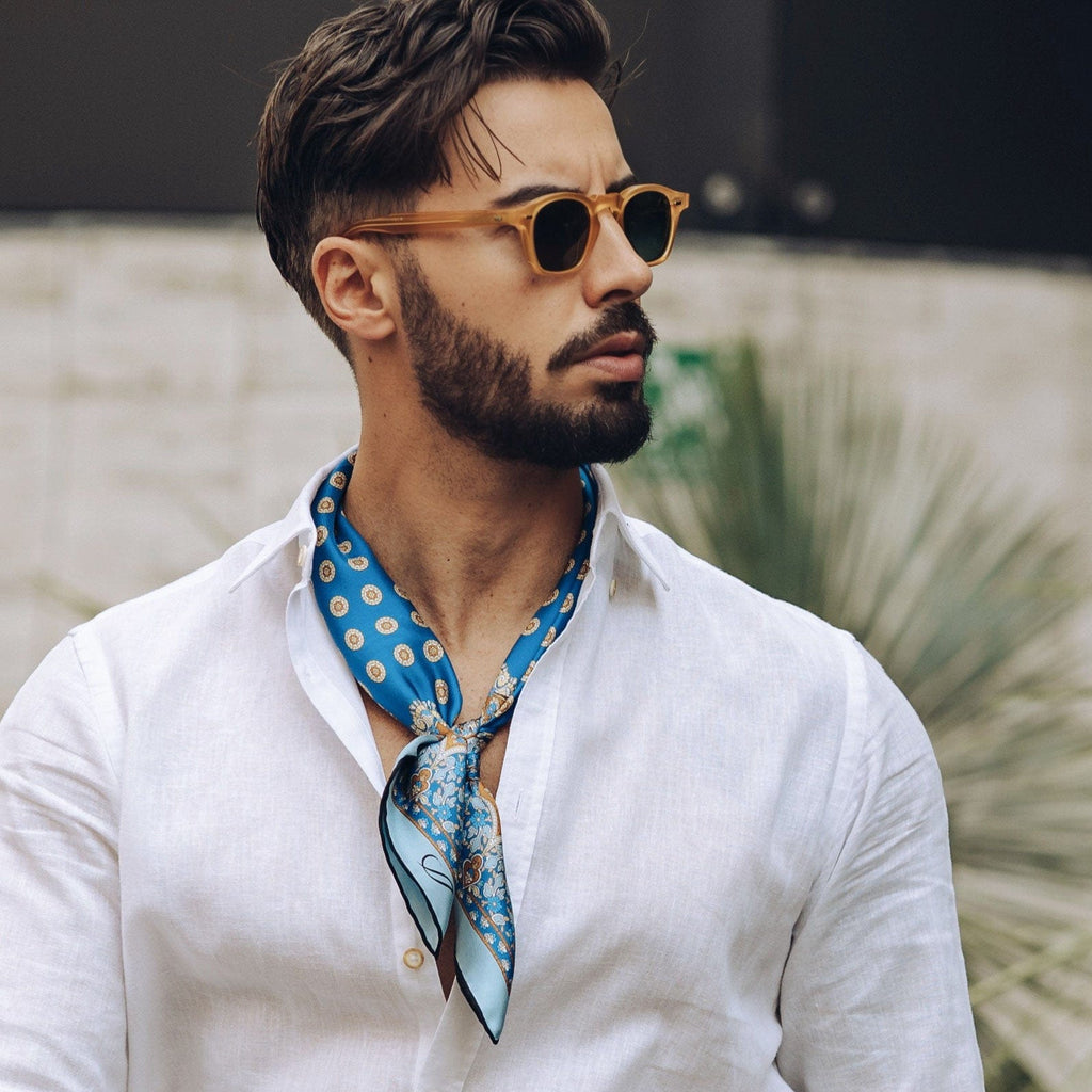 Filippo - Silk Neckerchief - Azure - My Men's Shop
