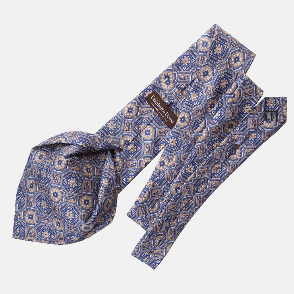 Mantova - Printed Silk Tie - Blue - My Men's Shop