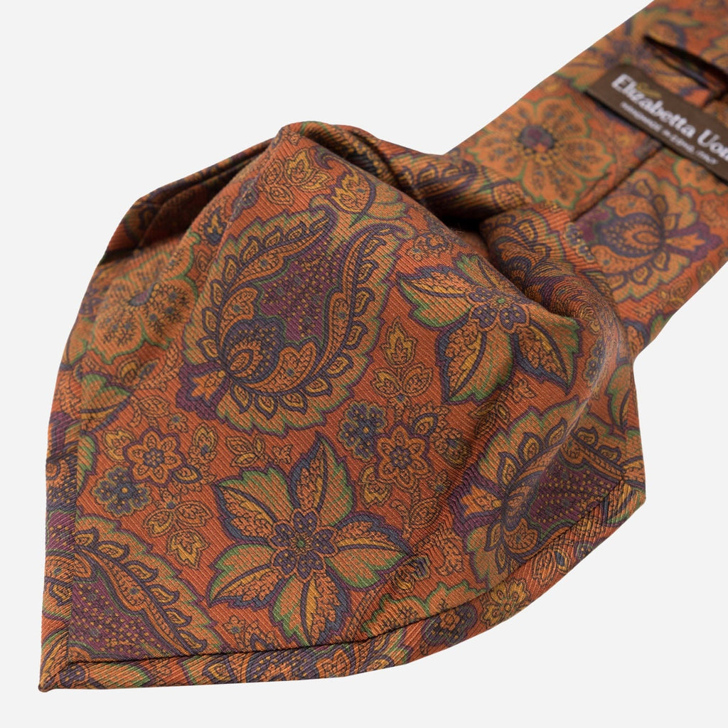 Trevi - Printed Madder Silk Tie - Ginger - My Men's Shop