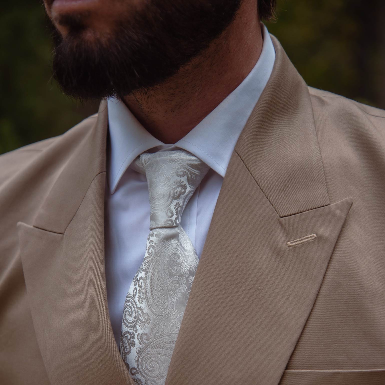 Soave - Silk Jacquard Tie - Silver Pearl - My Men's Shop