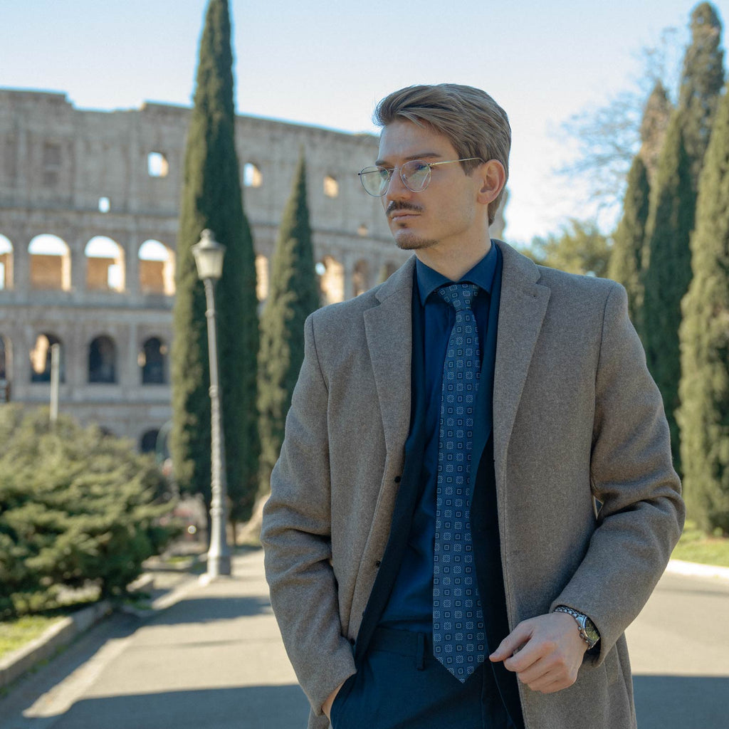 Trento - Silk Jacquard Tie - Blue - My Men's Shop