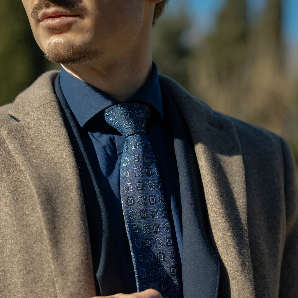 Trento - Silk Jacquard Tie - Blue