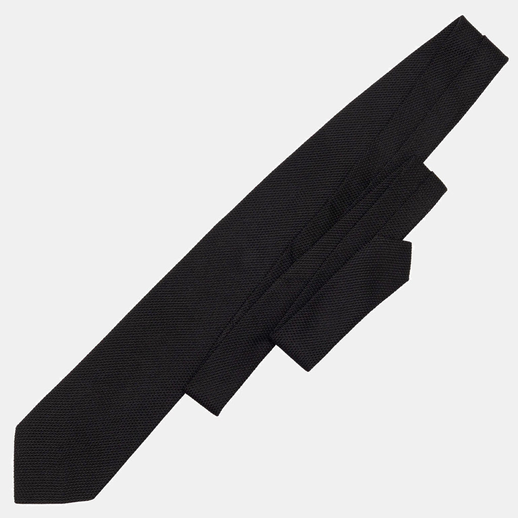 Nero - Black Silk Grenadine Tie - My Men's Shop