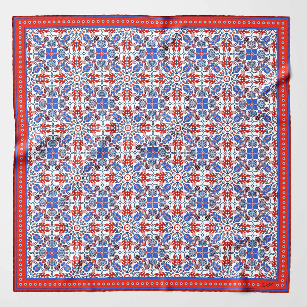 Nebbiolo - Silk Pocket Square - Red