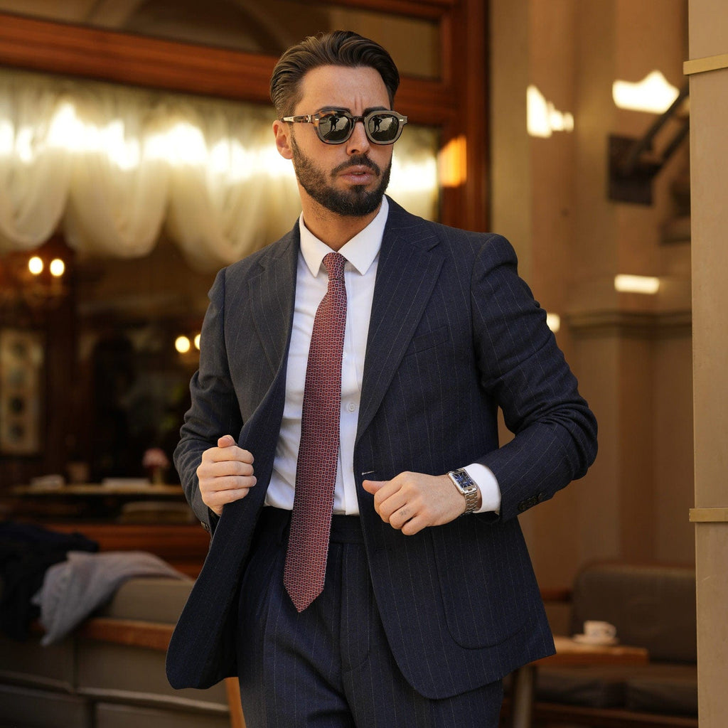 Ravenna - Silk Jacquard Tie - Burgundy - My Men's Shop