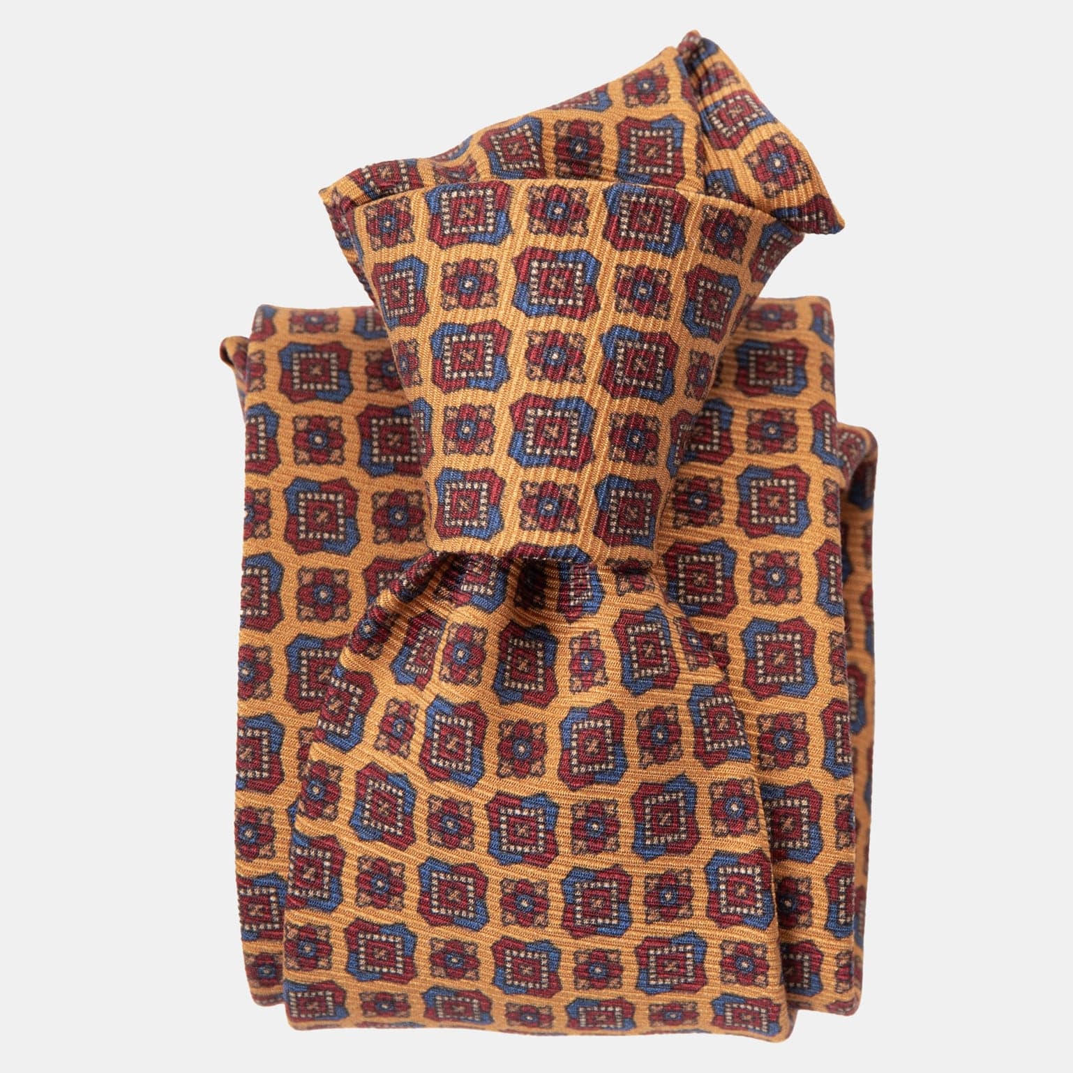 Parma - Printed Madder Silk Tie - Amber Yellow - My Men's Shop