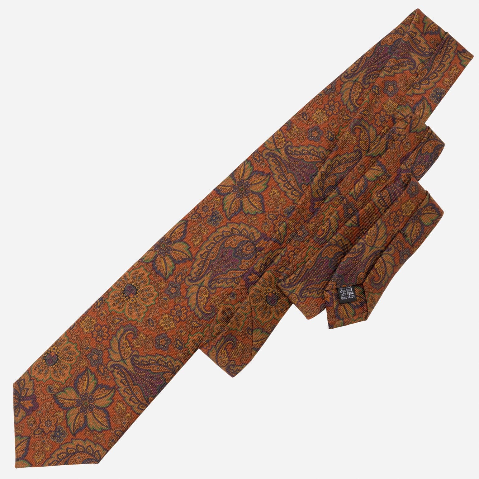Trevi - Printed Madder Silk Tie - Ginger - My Men's Shop