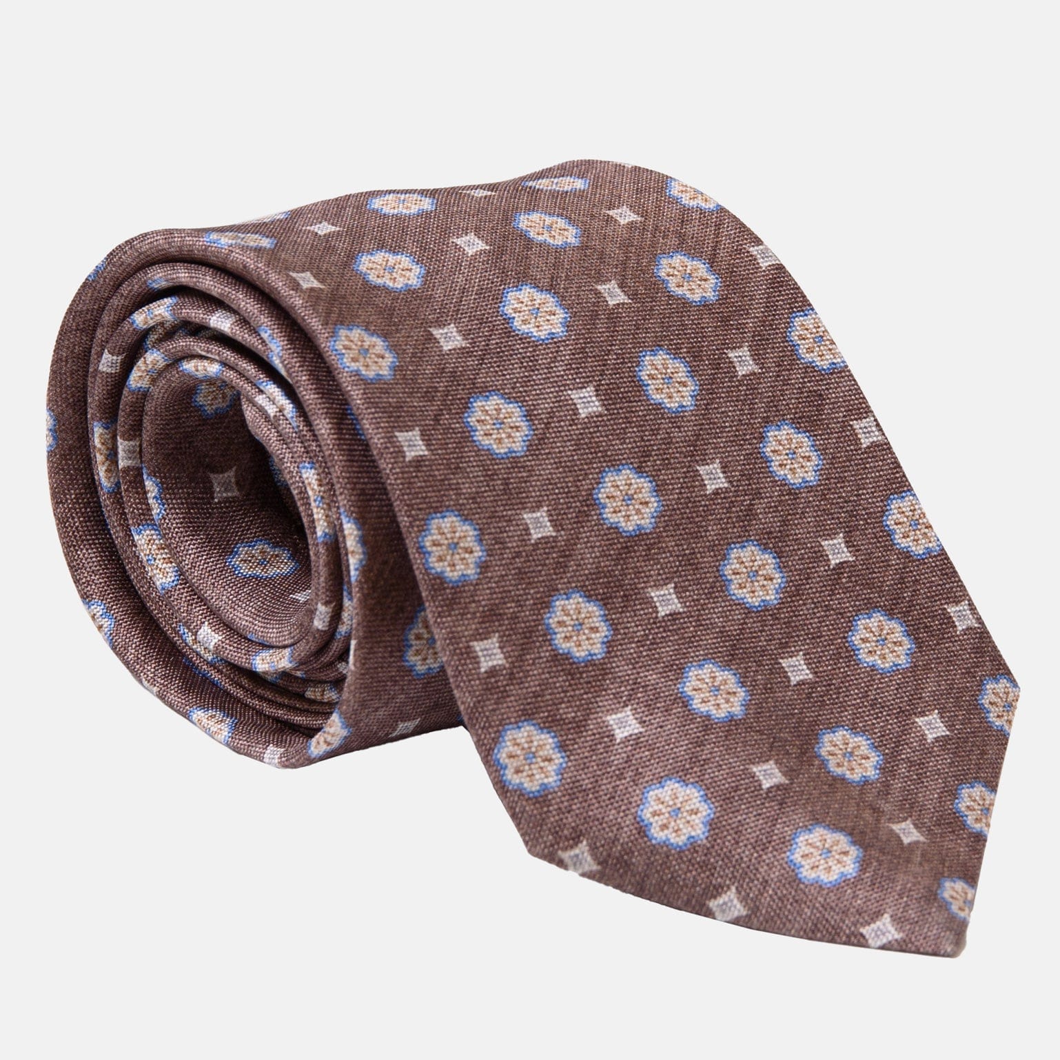 Antinori - Printed Silk Tie - Brown - My Men's Shop