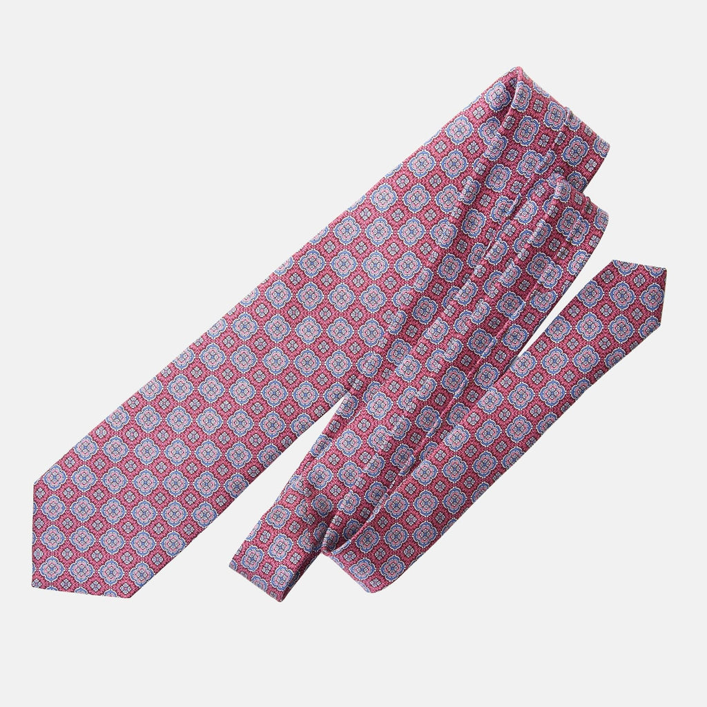 Veneto - Printed Silk Tie - Claret Red - My Men's Shop