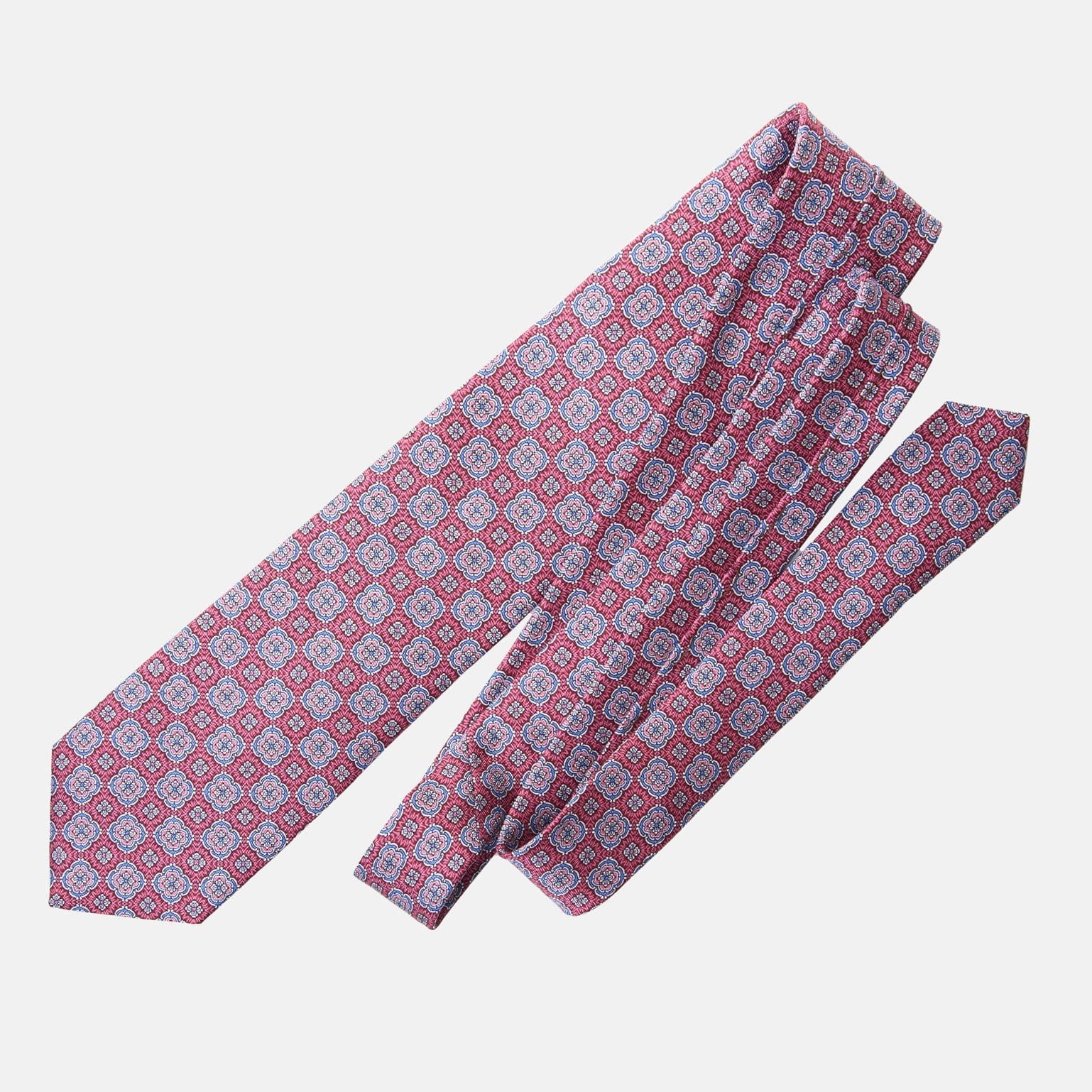 Veneto - Printed Silk Tie - Claret Red - My Men's Shop
