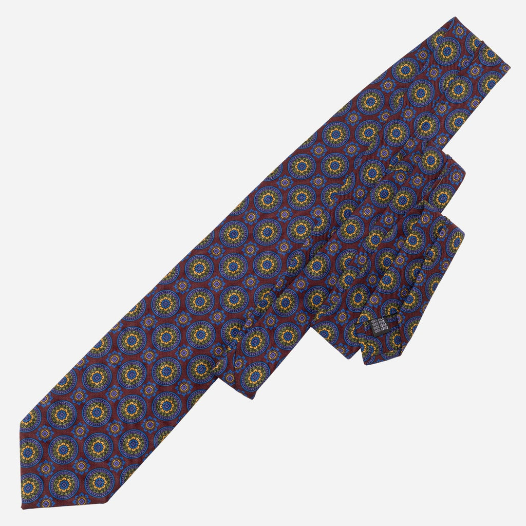 La Vigna - Printed Wool & Silk Tie - Burgundy - My Men's Shop