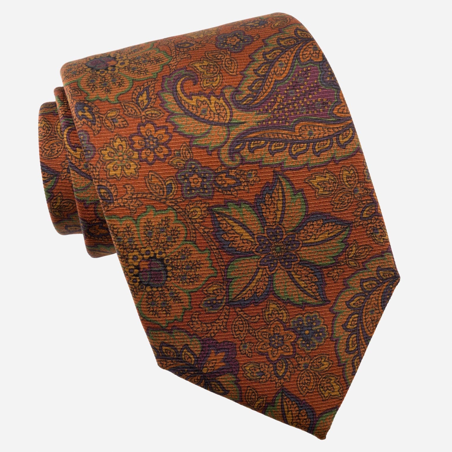 Trevi - Printed Madder Silk Tie - Ginger - My Men's Shop