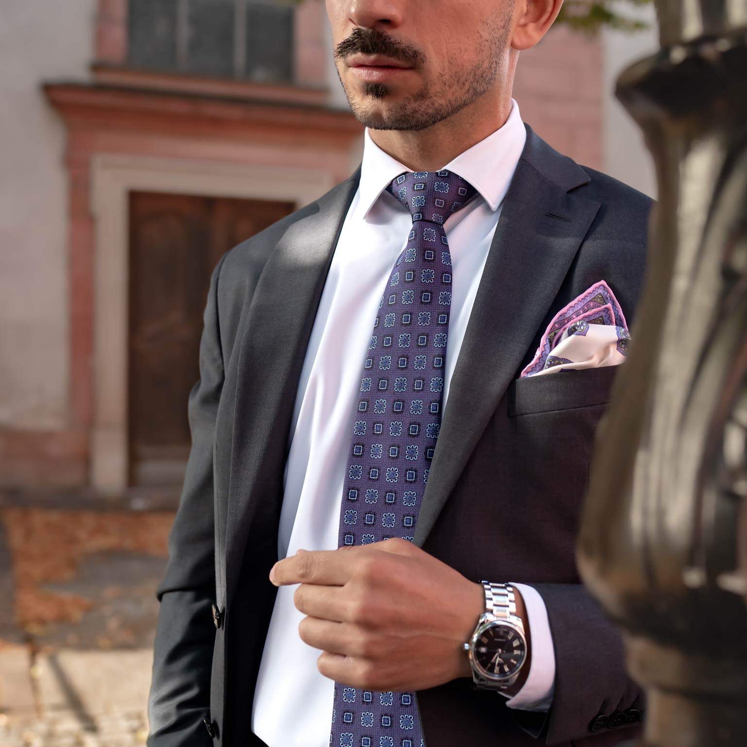 Trento - Silk Jacquard Tie - Plum - My Men's Shop