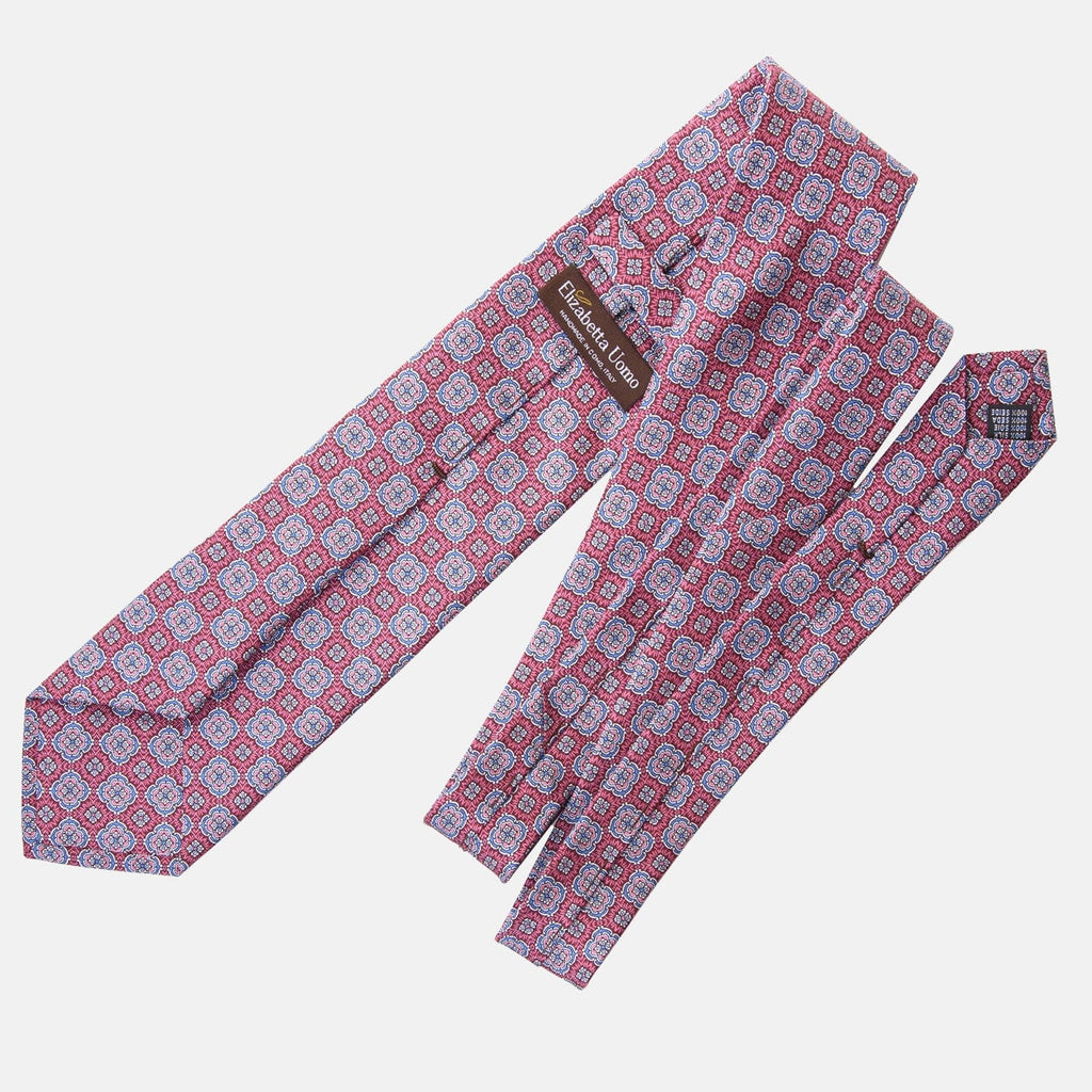 Veneto - Printed Silk Tie - Claret Red - My Men's Shop