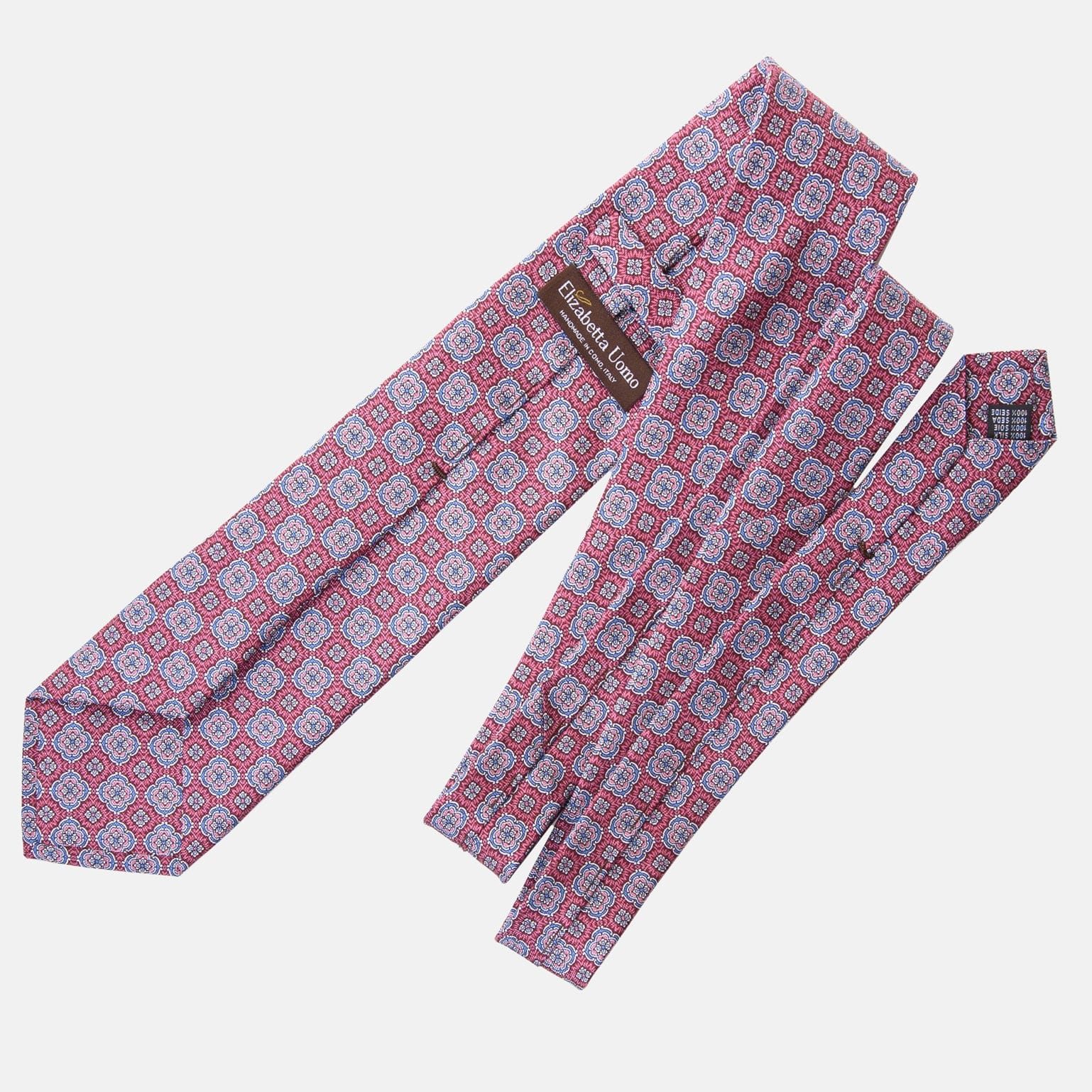 Veneto - Printed Silk Tie - Claret Red - My Men's Shop