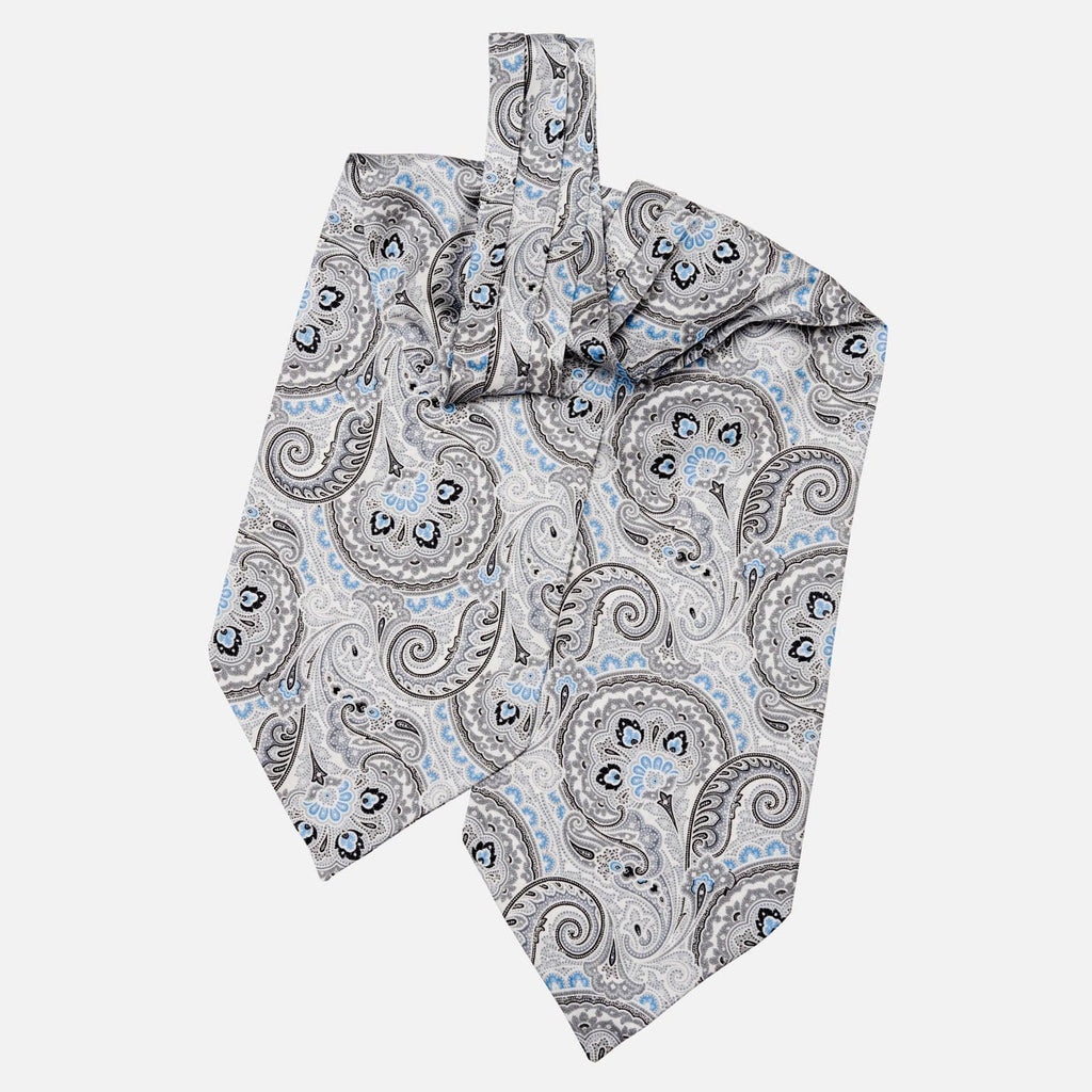 Bugatti - Silk Ascot Cravat Tie - Grey - My Men's Shop