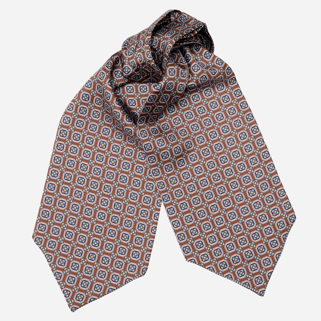 Barberini - Silk Ascot Cravat Tie - Chocolate - My Men's Shop