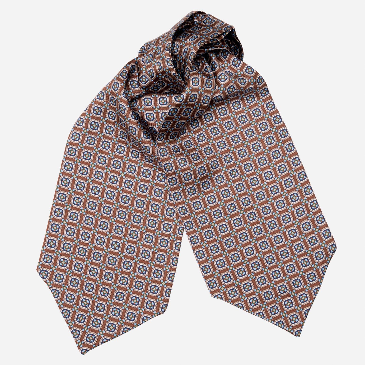 Barberini - Silk Ascot Cravat Tie - Chocolate - My Men's Shop