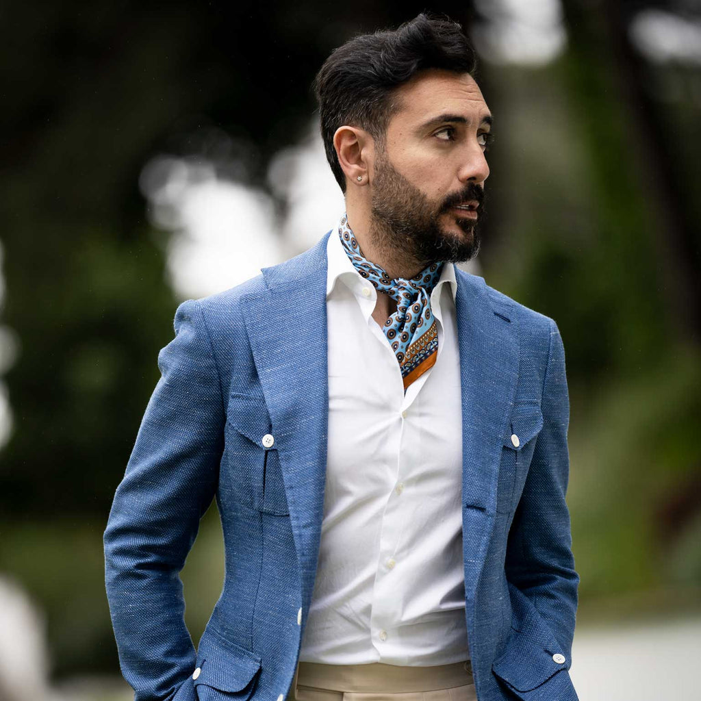 Toscana - Silk Neckerchief - Sky Blue
