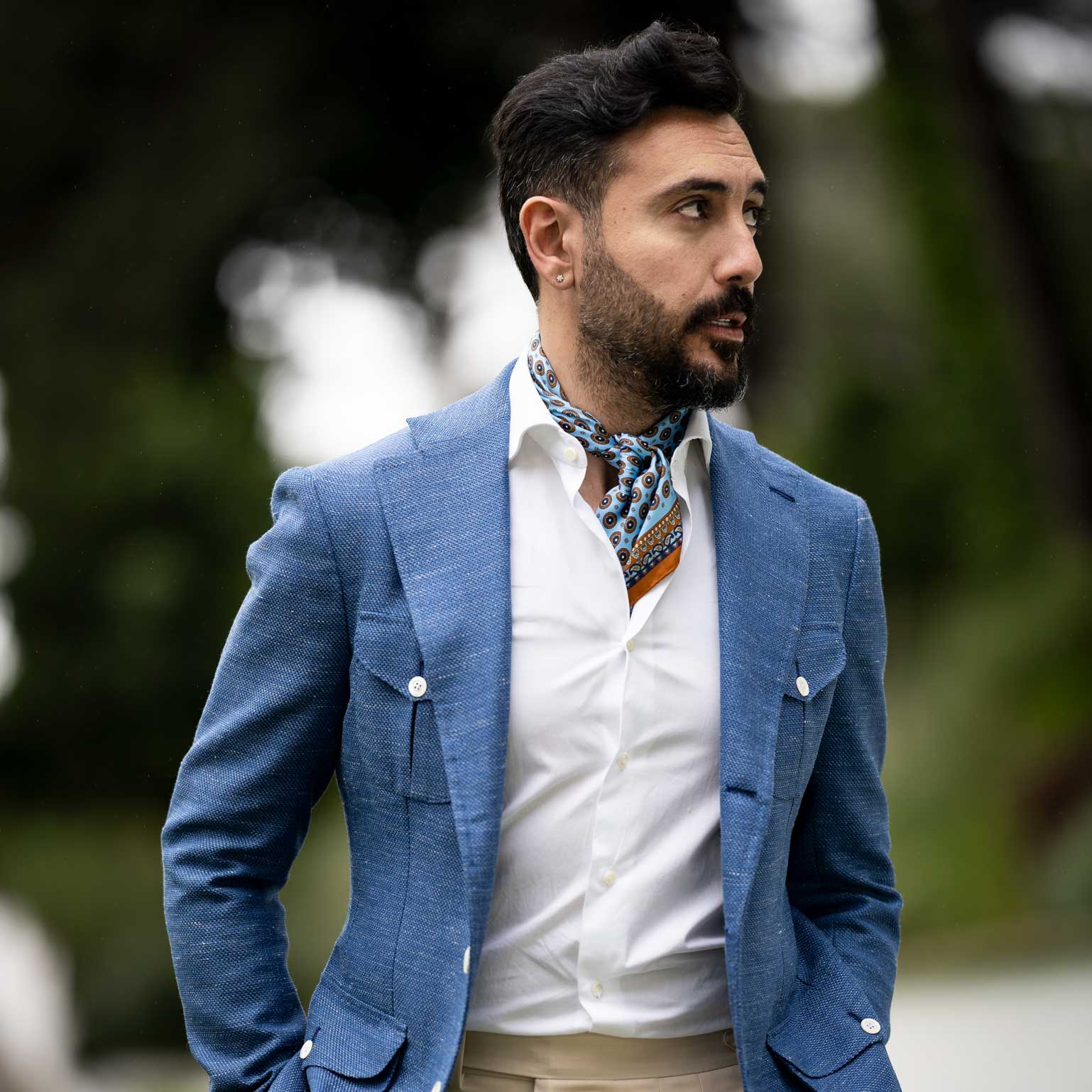 Toscana - Silk Neckerchief - Sky Blue