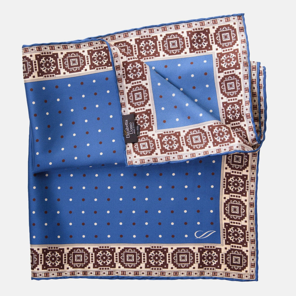 Bergamo - Silk Neckerchief - Blue - My Men's Shop