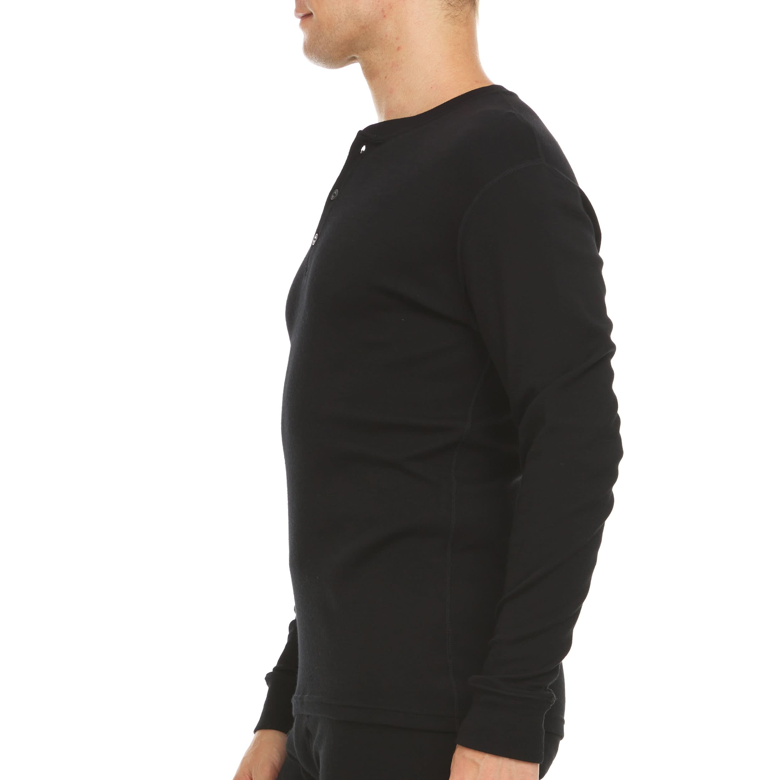 Midweight - Men's Long Sleeve Henley 100% Merino Wool - My Men's Shop