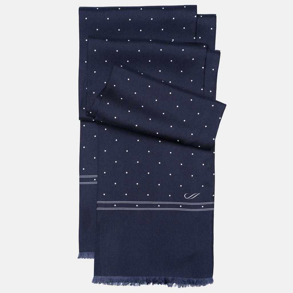 Savona - Slim Silk Scarf - Midnight Blue - My Men's Shop