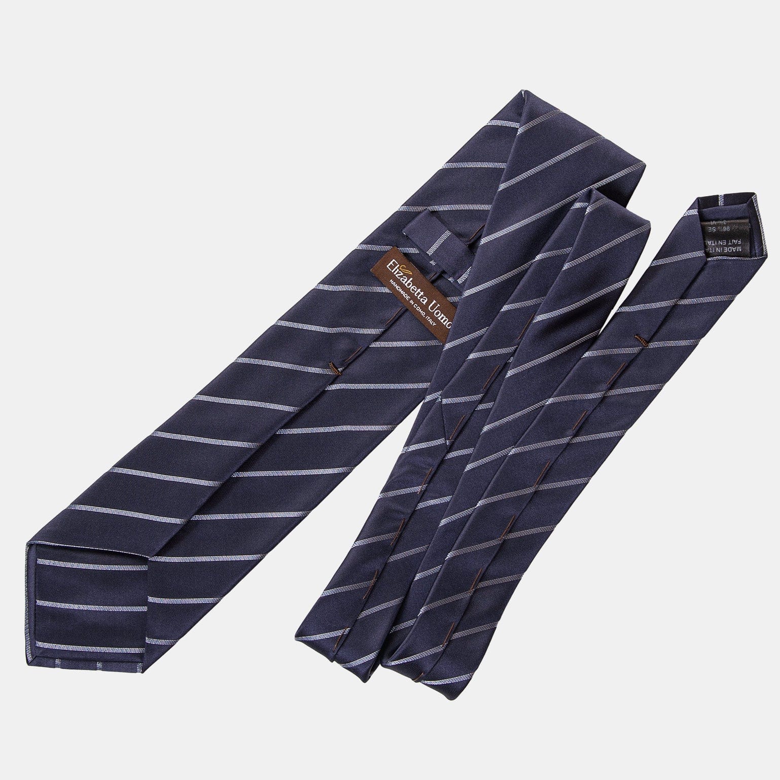 Esino - Silk Jacquard Tie - Midnight Blue and Silver - My Men's Shop