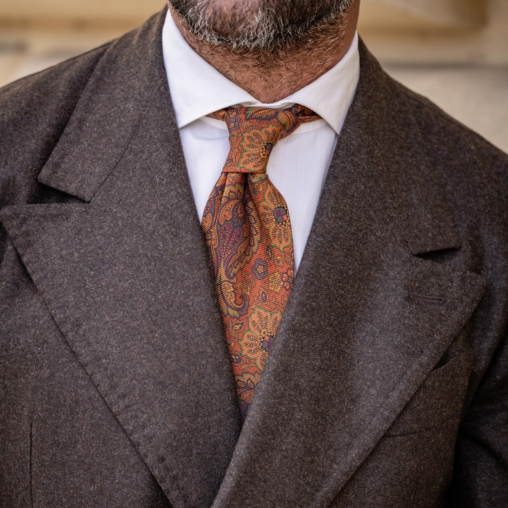 Trevi - Printed Madder Silk Tie - Ginger - My Men's Shop