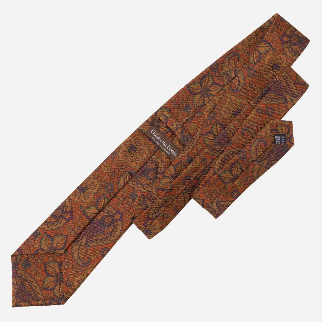 Trevi - Printed Madder Silk Tie - Ginger - My Men's Shop