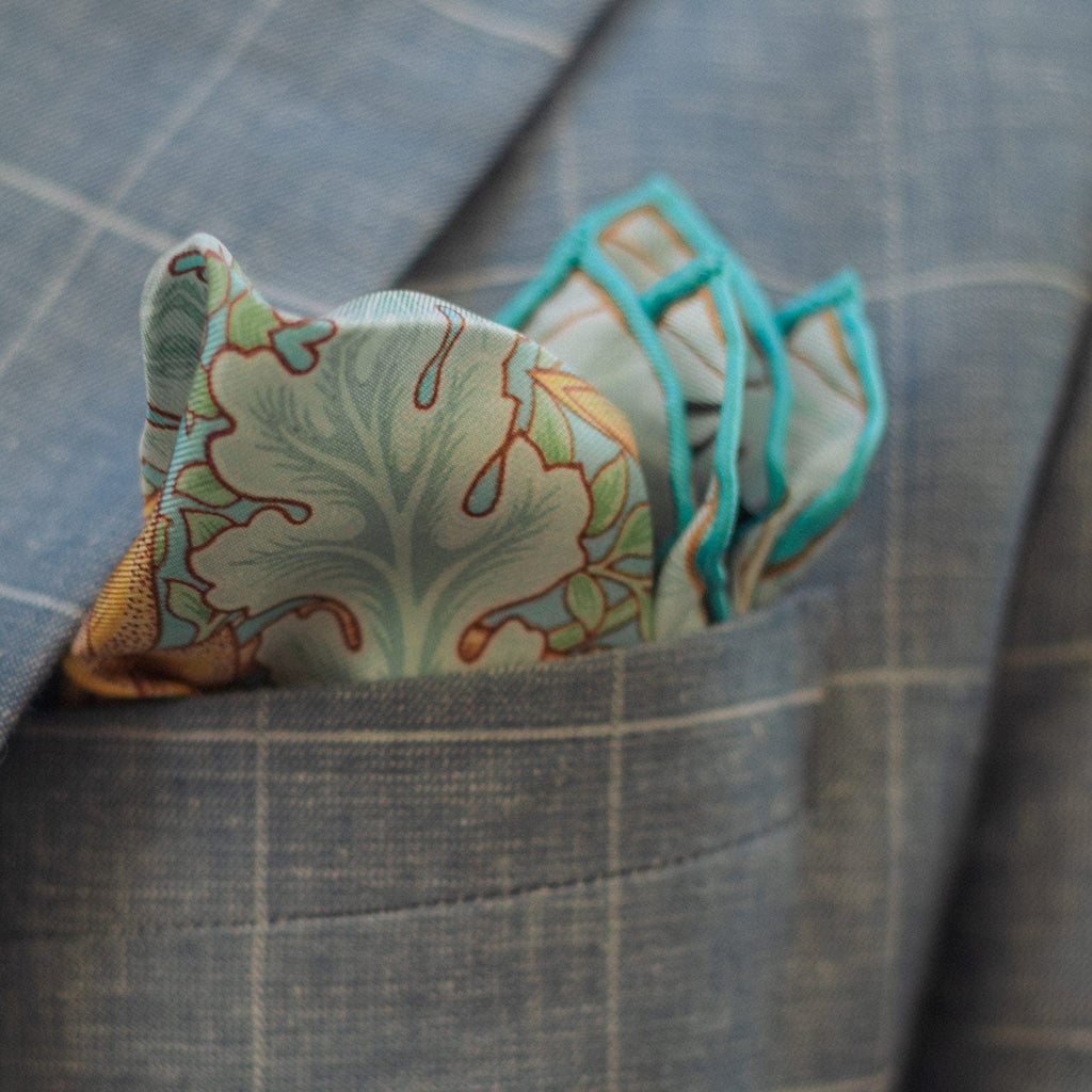 Londra - Silk Pocket Square - Aqua - My Men's Shop